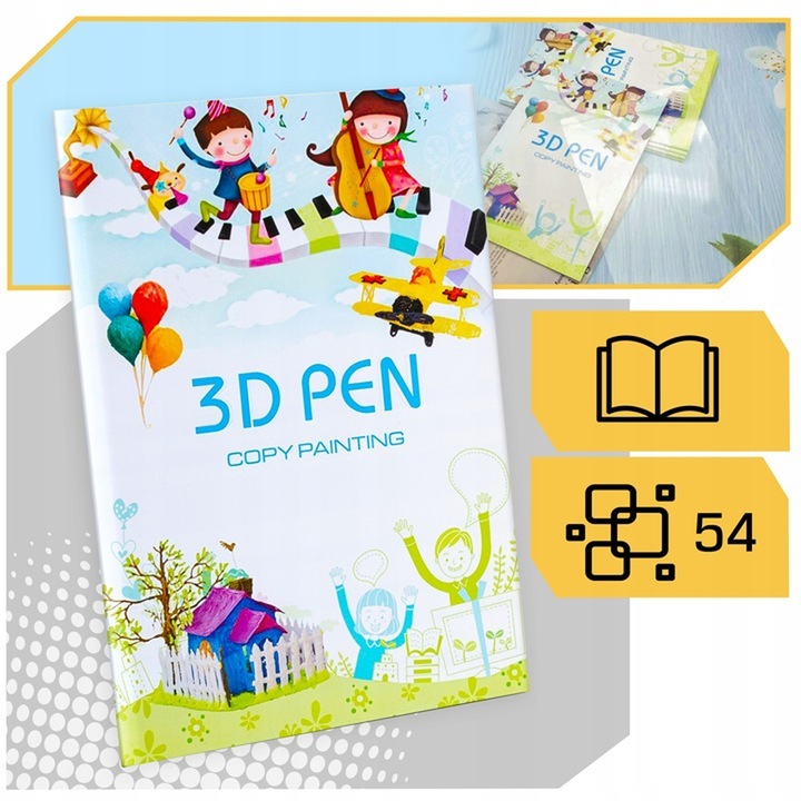 KSIĄŻKA Z SZABLONAMI DO DŁUGOPISU 3D PEN SZABLONY 40 STRON DO DRUKOWANIA Kod producenta Książka z szablonami 40 stron długopis 3D